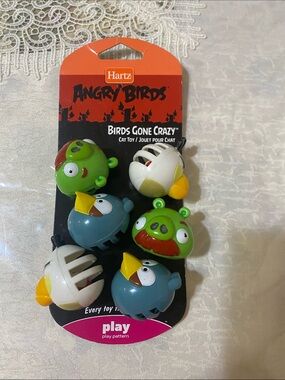 Hartz Angry Birds 'Birds Gone Crazy' Cat Toy Pack - Green/Blue/White New.